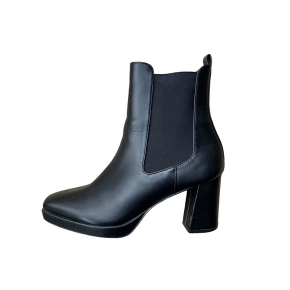 French Connection Penny Pull On Chelsea Boot in Black Vegan Leather Size US 9 - Picture 13 of 13